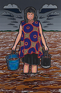 Winner Archibald Prize 2022, Blak Douglas Moby Dickens, synthetic polymer paint on linen, 300 x 200 cm © the artist, image © AGNSW, Mim Stirling