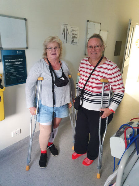 Grafton's first two patients to complete same day joint replacement