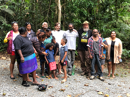 Meeting with Kuku Yalanji people to arrange the transfer of private land recently purchased by Rainforest 4 from donations to add to the Daintree handback